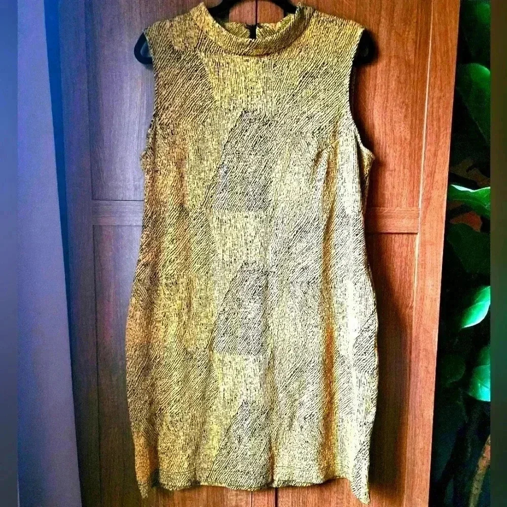 Sharagano Mock Turtleneck Sleeveless Dress (sz 16)